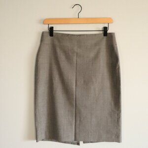 Banana Republic Women's 6 Grey Wool Lined Midi Business Casual Pencil Skirt